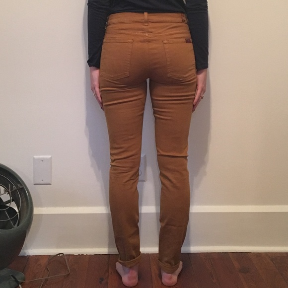 Women's 7 For All Mankind Mustard Skinny Jeans - Picture 2 of 3